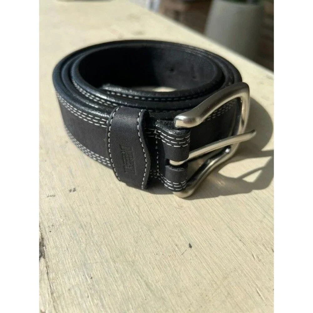 Duluth Trading Men's Black “Gets Better with Age” Leather Work Belt Sz 38 XCLT